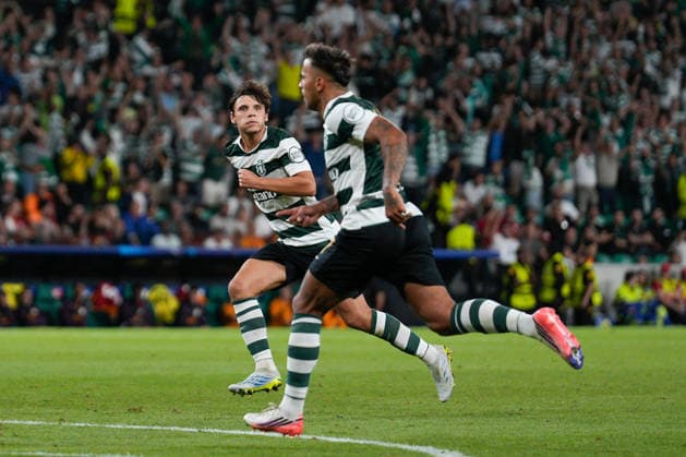 September 9, 2026, Lisbon, Lisbon, Portugal: Eduardo Quaresma of Sporting CP (L) and Rodrigo Zalazar of Sporting CP (R) celebrates their third goal during UEFA Champions League 2025 26 League phase Matchday 1 between Sporting CP and Galatasaray SK at Estadio Jose Alvalade..Final score: Sporting CP 3:1 Galatasaray SK Sporting CP Vs Galatasaray SK In Lisbon, Portugal  - ZUMAs197 20260909_aaa_s197_650 Copyright: xBrunoxdexCarvalhox