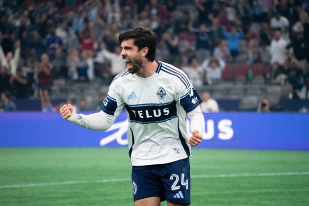 VANCOUVER, CANADA - SEPTEMBER 9: Brian White of Vancouver Whitecaps FC celebrates after scoring their first goal during the Major League Soccer match between Vancouver Whitecaps FC and LA Galaxy at BC Place Stadium on September 9, 2026 in Vancouver, British Columbia, Canada. Copyright: xAmyxElle SPPx Sportspressphoto_SPR227565