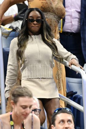 FLUSHING NY- SEPTEMBER 08: Simone Biles is seen watching Carlos Alcaraz Vs Ben Shelton at the quarter finals in Arthur Ashe Stadium during The US Open at the USTA Billie Jean King National Tennis Center on September 8, 2026 in Flushing Queens. Copyright: xmpi04x xMediaPunchx