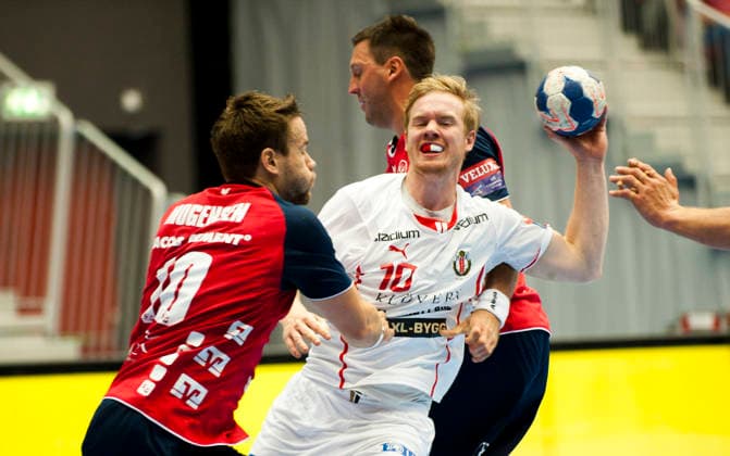 Drotts Magnus Persson under Champions League matchen mellan Drott och Flensburg den 25 september 2013 i Halmstad Halmstad Sverige Copyright: xAvdoxBilkanovicx