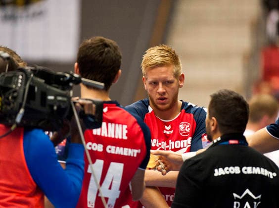 Flensburgs Jim Gottfridsson under Champions League matchen mellan Drott och Flensburg den 25 september 2013 i Halmstad Halmstad Sverige Copyright: xAvdoxBilkanovicx