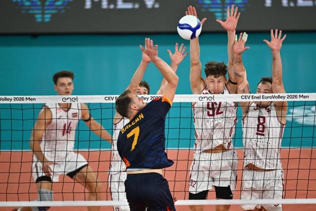 CEV EuroVolley 2026, Romania - Latvia, 09 September 2026 Edvins Skruders plays during the CEV EuroVolley 2026 game between Romania and Latvia, in Cluj Napoca, Romania, 9 September 2026. Copyright: xAlexxNicodimx