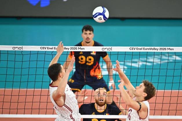 CEV EuroVolley 2026, Romania - Latvia, 09 September 2026 Stefan Lupu plays during the CEV EuroVolley 2026 game between Romania and Latvia, in Cluj Napoca, Romania, 9 September 2026. Copyright: xAlexxNicodimx