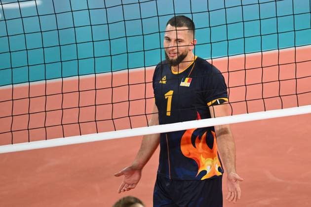 CEV EuroVolley 2026, Romania - Latvia, 09 September 2026 Bela Bartha reacts during the CEV EuroVolley 2026 game between Romania and Latvia, in Cluj Napoca, Romania, 9 September 2026. Copyright: xAlexxNicodimx