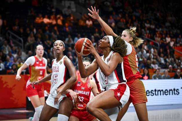 USA v Hungary - FIBA Women s Basketball World Cup 2026 Quarter-Final BERLIN, GERMANY - SEPTEMBER 10 : Iriafen Kiki forward of United States of America during the FIBA Women s Basketball World Cup quarter final match between United States of America and Hungary in Berlin on September 10, 2026 in Berlin, Germany, 10 09 2026 Berlin Germany  Copyright: xVincentxKalutx