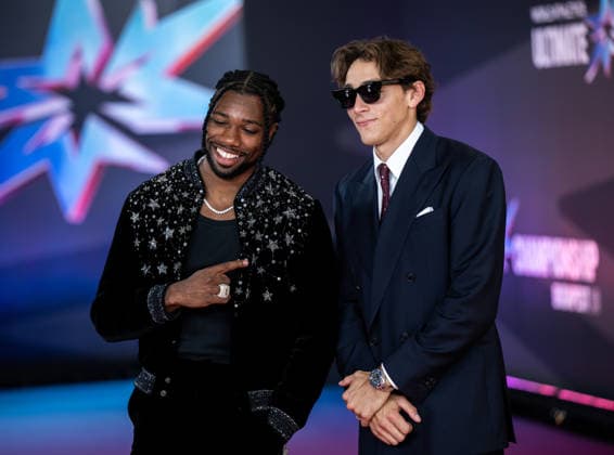 260910 Noah Lyles and Armand Duplantis arrives at a red carpet during a media day for the 2026 World Athletics Ultimate Championship on September 10, 2026 in Budapest. Photo: Joel Marklund BILDBYRAN kod JM JM0849 bbeng friidrott athletics friidrett 2026 world athletics ultimate championship budapest 26 Copyright: JOELxMARKLUND BB260910JM016
