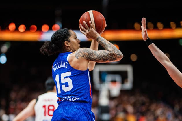 FIBA Women™s Basketball World Cup 2026: China vs. Frankreich, 10.09.2026 Gabby Williams (Frankreich, 15); Basketball, FIBA Women™s Basketball World Cup 2026, Final Phase, Viertelfinale: China vs. Frankreich am 10.09.2026 in der Uber Arena, Berlin Copyright: xBEAUTIFULxSPORTS Tonhäuserx