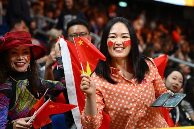 China v France - FIBA Women s Basketball World Cup 2026 Quarter-Final BERLIN, GERMANY - SEPTEMBER 10 : Supporters and fans of China during the FIBA Women s Basketball World Cup quarter final match between China and France in Berlin on September 10, 2026 in Berlin, Germany, 10 09 2026 Berlin Germany  Copyright: xVincentxKalutx