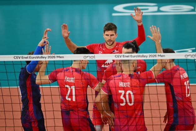 CEV EuroVolley 2026, France - Switzerland , 10 September 2026 Theo Faure plays during the CEV EuroVolley 2026 game between France and Switzerland, in Cluj Napoca, Romania, 10 September 2026. Copyright: xAlexxNicodimx