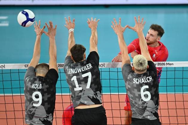 CEV EuroVolley 2026, France - Switzerland , 10 September 2026 Mathis Henno plays during the CEV EuroVolley 2026 game between France and Switzerland, in Cluj Napoca, Romania, 10 September 2026. Copyright: xAlexxNicodimx