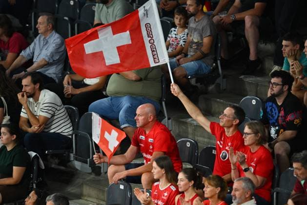 CEV EuroVolley 2026, France - Switzerland , 10 September 2026 Swiss fans react during the CEV EuroVolley 2026 game between France and Switzerland, in Cluj Napoca, Romania, 10 September 2026. Copyright: xAlexxNicodimx