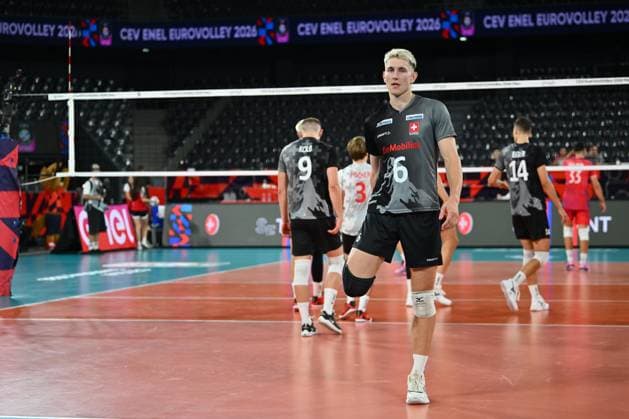 CEV EuroVolley 2026, France - Switzerland , 10 September 2026 Etienne Schalch plays during the CEV EuroVolley 2026 game between France and Switzerland, in Cluj Napoca, Romania, 10 September 2026. Copyright: xAlexxNicodimx
