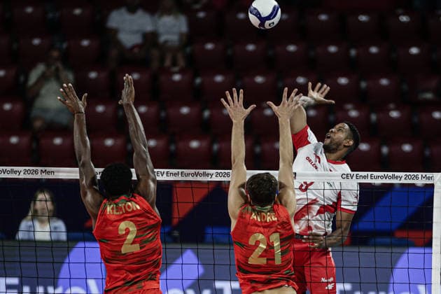 IPA88358993 - Poland s Leon Venero in action during the CEV Enel Eurovolley 2026 pool phase match between Poland and Portugal at Arena 8888 in Sofia, Bulgaria, on September 10, 2026  Copyright: xIvanxSxIvanov IPAxSportx xx IPA88358993