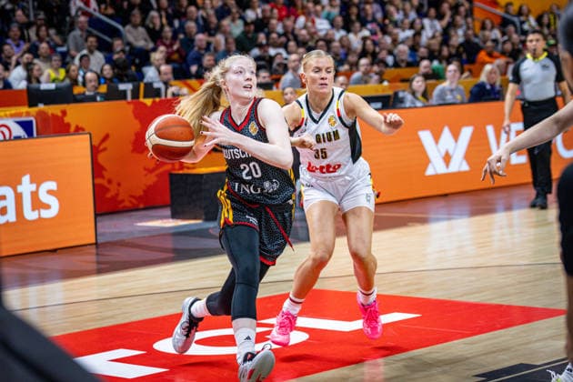 Basketball Berlin 10.09.2026 FIBA Women™s Basketball World Cup Germany 2026 Viertelfinale Quarterfinal Belgien (BEL) - Deutschland (GER) Frida Bühner (Deutschland, No.20)