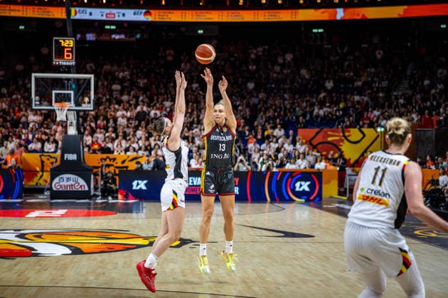 Basketball Berlin 10.09.2026 FIBA Women™s Basketball World Cup Germany 2026 Viertelfinale Quarterfinal Belgien (BEL) - Deutschland (GER) Leonie Fiebich (Deutschland, No.13)