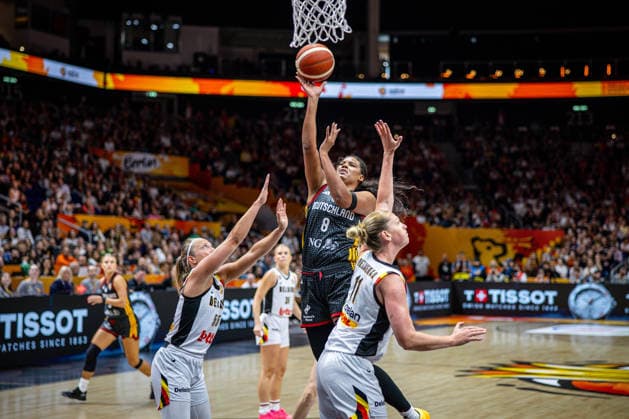 Basketball Berlin 10.09.2026 FIBA Women™s Basketball World Cup Germany 2026 Viertelfinale Quarterfinal Belgien (BEL) - Deutschland (GER) Nyara Sabally (Deutschland, No.08)