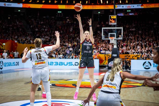 Basketball Berlin 10.09.2026 FIBA Women™s Basketball World Cup Germany 2026 Viertelfinale Quarterfinal Belgien (BEL) - Deutschland (GER) Marie Gülich (Deutschland, No.21) Gulich