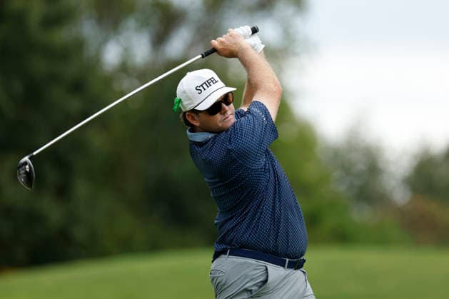 FRANKLIN, TN - SEPTEMBER 10: Harry Higgs watches his tee shot on No. 18 during the opening round of the Simmons Bank Open for the Snedeker Foundation, September 10, 2026, at Vanderbilt Legends Club in Franklin, Tennessee. (Photo by Matthew Maxey Icon Sportswire) GOLF: SEP 10 Korn Ferry Tour Simmons Bank Open EDITORIAL USE ONLY Icon260910027
