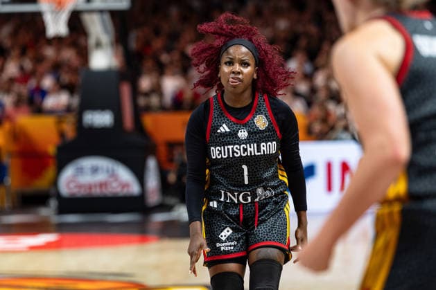Alexis Peterson (Deutschland, 01) jubelt Jubel, GER, Belgien vs. Deutschland, Basketball, FIBA Women s World Cup 2026, Viertelfinale, 10.09.2026 GER, Belgien vs. Deutschland, Basketball, FIBA Women s World Cup 2026, Viertelfinale, 10.09.2026 Berlin Copyright: xEibner-Pressefoto MaxxVincenx EP_MVN