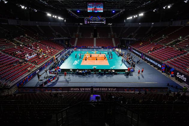 IPA88363042 - General view of Arena 8888 during the CEV Enel Eurovolley 2026 pool phase match between Israel and Ukraine at Arena 8888 in Sofia, Bulgaria, on September 10, 2026  Copyright: xIvanxSxIvanov IPAxSportx xx IPA88363042