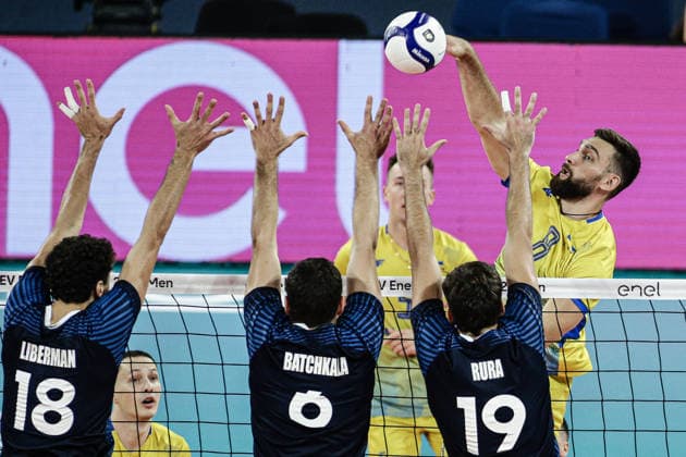 IPA88363245 - Ukraine s Dmytro Yanchuk in action during the CEV Enel Eurovolley 2026 pool phase match between Israel and Ukraine at Arena 8888 in Sofia, Bulgaria, on September 10, 2026  Copyright: xIvanxSxIvanov IPAxSportx xx IPA88363245