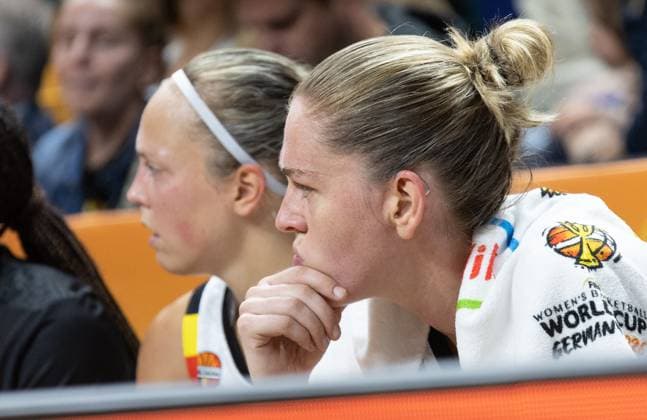 Belgium s Emma Meesseman looks dejected during a basketball game between Germany and Belgium national team, Nationalteam Belgian Cats, a quarter final game at the FIBA Women s Basketball World Cup, on Thursday 10 September 2026, in Berlin, Germany. The FIBA Women s Basketball World Cup takes place in Berlin from 4 to 13 September 2026. VIRGINIExLEFOUR  x185875579x