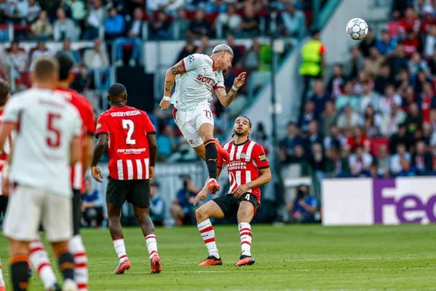 EINDHOVEN , 10-09-2026 , Philips stadium, season 2026 2027 , UEFA Champions League football , match between PSV and Shakhtar Donetsk, picture shows Shakhtar Donetsk player Eguinaldo PSV - Shakhtar Donetsk  x206825216x Copyright: