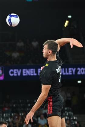 Turkiye v Germany - CEV EuroVolley 2026 Men CLUJ-NAPOCA, ROMANIA - SEPTEMBER 10: Ahmet Baltaci of Turkiye warms up ahead of the CEV EuroVolley 2026 match between Turkiye and Germany at the BTarena in Cluj-Napoca, Romania, on September 10, 2026. Alex Nicodim Anadolu Cluj-Napoca Romania. Editorial use only. Please get in touch for any other usage.  Copyright: x2026xAnadoluxAlexxNicodimx
