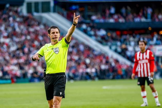 EINDHOVEN , 10-09-2026 , Philips stadium, season 2026 2027 , UEFA Champions League football , match between PSV and Shakhtar Donetsk, picture shows Referee Halil Umut PSV - Shakhtar Donetsk  x206825843x Copyright: