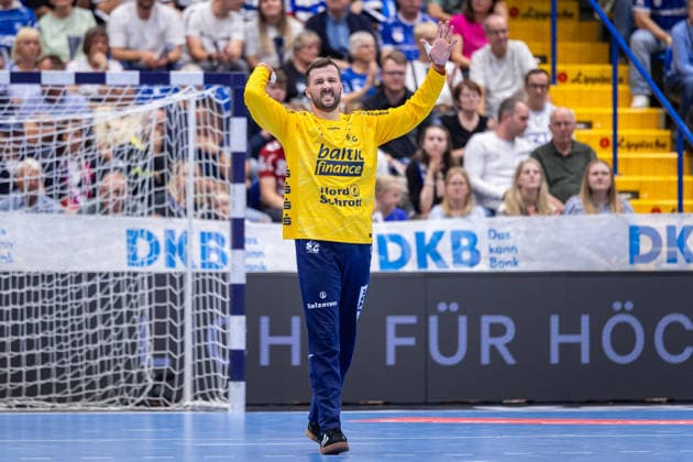 Benjamin Buric (SG Flensburg-Handewitt, 01) reagiert veraergert GER, TBV Lemgo Lippe vs. SG Flensburg-Handewitt, Handball, 1. Bundesliga, 4. Spieltag, Spielzeit 2026 2027, 10.09.2026 GER, TBV Lemgo Lippe vs. SG Flensburg-Handewitt, Handball, 1. Bundesliga, 4. Spieltag, Spielzeit 2026 2027, 10.09.2026 Lemgo Copyright: xEibner-Pressefoto JanxRollingerx EP_JSK