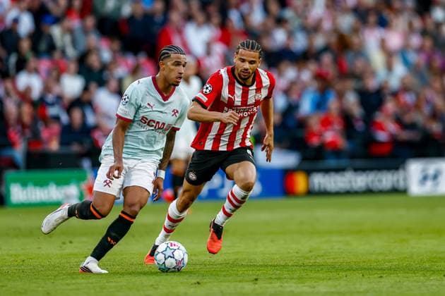 EINDHOVEN , 10-09-2026 , Philips stadium, season 2026 2027 , UEFA Champions League football , match between PSV and Shakhtar Donetsk, picture shows PSV player Armando Obispo PSV - Shakhtar Donetsk  x206825857x Copyright: