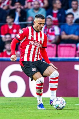 2026-09-10 PSV Eindhoven v Shaktar Donetsk - Champions League EINDHOVEN, NETHERLANDS - SEPTEMBER 10: Filip Kostic of PSV Eindhoven hits the ball during the Champions League match between PSV Eindhoven and Shaktar Donetsk at Philips Stadion on September 10, 2026 in Eindhoven, Netherlands. Eindhoven Philips Stadion Netherlands Content not available for redistribution in The Netherlands directly or indirectly through any third parties. Copyright: xAndrexWeeningx