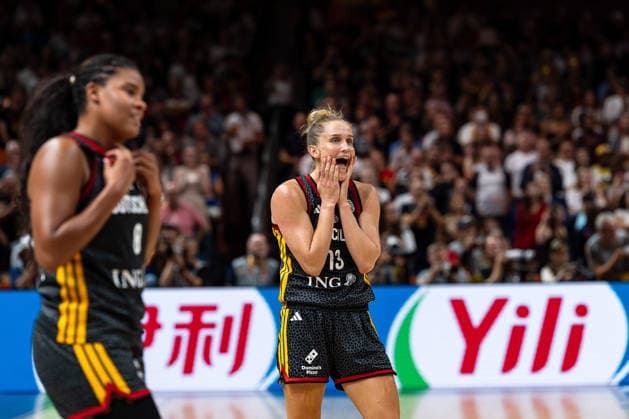 Nyara Sabally (Deutschland, 08) und Leonie Fiebich (Deutschland, 13) jubelt Jubel nach Sieg Spielende, GER, Belgien vs. Deutschland, Basketball, FIBA Women s World Cup 2026, Viertelfinale, 10.09.2026 GER, Belgien vs. Deutschland, Basketball, FIBA Women s World Cup 2026, Viertelfinale, 10.09.2026 Berlin Copyright: xEibner-Pressefoto MaxxVincenx EP_MVN