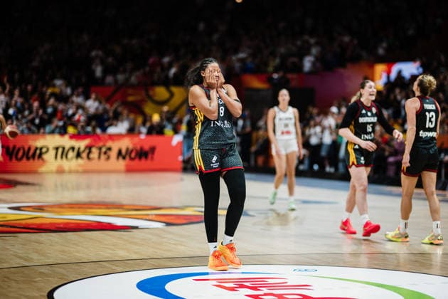 FIBA Women™s Basketball World Cup 2026: Belgien vs. Deutschland, 10.09.2026 Deutschland gewinnt gegen Belgien, jubeln, JUBEL, Feier, feiern, Nyara Sabally (Deutschland, 8); Basketball, FIBA Women™s Basketball World Cup 2026, Final Phase, Viertelfinale: Belgien vs. Deutschland am 10.09.2026 in der Uber Arena, Berlin Copyright: xBEAUTIFULxSPORTS Tonhäuserx
