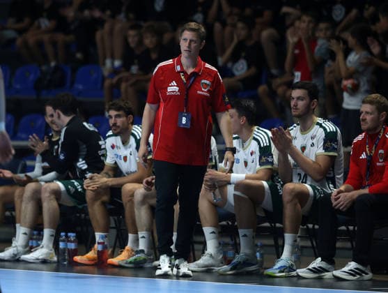 10.09.2026 Belgrad(Serbien) RK Partizan - Füchse Berlin, EHF Champions league Männer handball Füchse Berlin trainer Krickau Nicolej : Slobodan Sandic