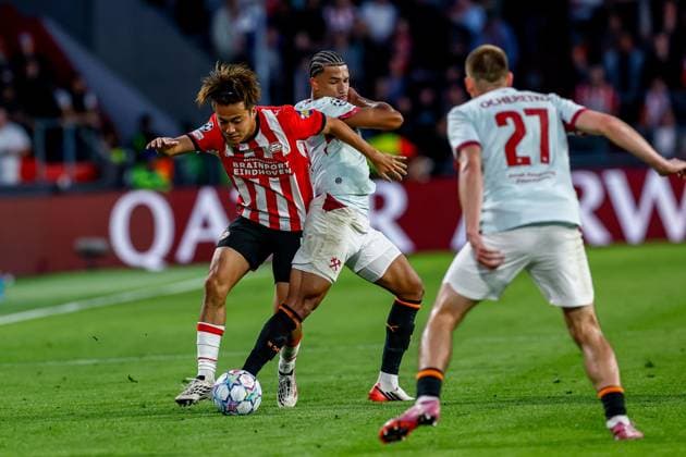 EINDHOVEN , 10-09-2026 , Philips stadium, season 2026 2027 , UEFA Champions League football , match between PSV and Shakhtar Donetsk, picture shows PSV player Kodai Sano PSV - Shakhtar Donetsk  x206827549x Copyright: