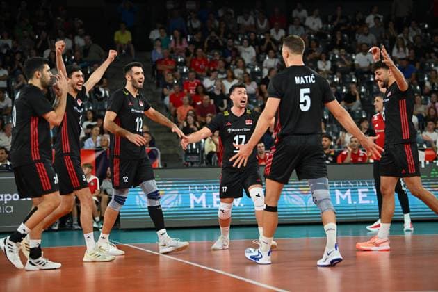 Turkiye v Germany - CEV EuroVolley 2026 Men CLUJ-NAPOCA, ROMANIA - SEPTEMBER 10: Turkiye’s Murat Yenipazar stands during the national anthem before the CEV EuroVolley 2026 match between Turkiye and Germany in Cluj-Napoca, Romania, on September 10, 2026. Alex Nicodim Anadolu Cluj-napoca Romania. Editorial use only. Please get in touch for any other usage.  Copyright: x2026xAnadoluxAlexxNicodimx