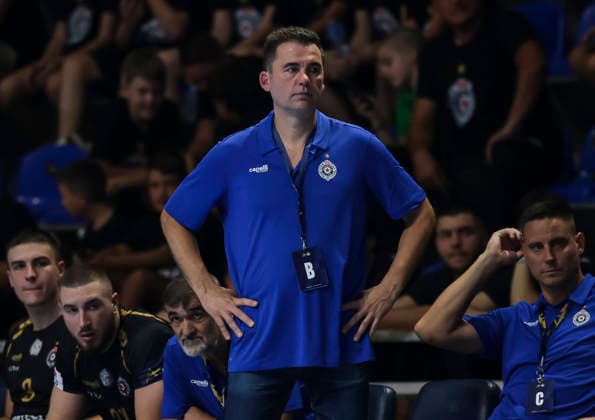 Partizan v Fuchse Berlin - EHF Champions League Head coach Raul Gonzales of Partizan looks on during the EHF Champions League Season 2026 2027 Group Phase match between RK Partizan v Fuchse Berlin at Aleksandar Nikolic Hall on September 10, 2026 in Belgrade, Serbia. Belgrade Serbia Copyright: xSrdjanxStevanovicx x