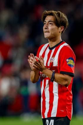 EINDHOVEN , 10-09-2026 , Philips stadium, season 2026 2027 , UEFA Champions League football , match between PSV and Shakhtar Donetsk, picture shows PSV player Kodai Sano after the match PSV - Shakhtar Donetsk  x206828363x Copyright: