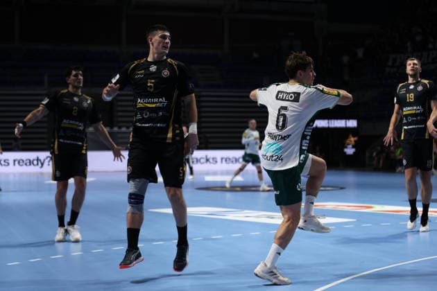 10.09.2026 Belgrad(Serbien) RK Partizan - Füchse Berlin, EHF Champions league Männer handball (L) Crnoglavac Nikola Partizan, (R) Prantner Leo Füchse Berlin : Slobodan Sandic