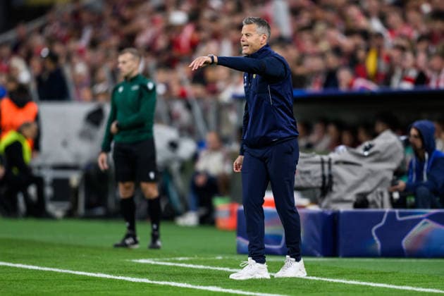 260910 Head coach Kjetil Knutsen of Bodo Glimt during the UEFA Champions League football match between Bayern München and Bodo Glimt on September 10, 2026 in Munich. Photo: Marius Simensen BILDBYRAN COP 238 MM0073 bbeng football fotball fotboll soccer uefa champions league mesterligaen bodo glimt bayern münchen Copyright: MARIUSxSIMENSEN BB260910BB561