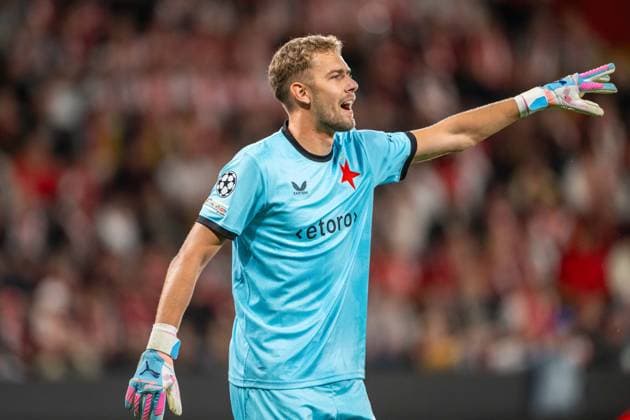 Jakub Markovic gesticulates during UEFA Champions league match, SK Slavia Praha - RC Lens , 10 september 2026, Fortuna Arena, Praha, Czech republic Copyright: xMICHALxFAJT,ZOSPORTU.SKx MAJ_3498