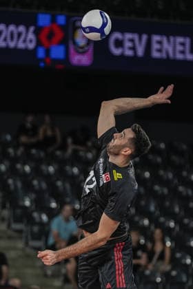 Turkiye v Germany - CEV EuroVolley 2026 Men CLUJ-NAPOCA, ROMANIA - SEPTEMBER 10: Adis Lagumdzija of Turkiye in action during of the CEV EuroVolley 2026 match between Turkiye and Germany at the BTarena in Cluj-Napoca, Romania, on September 10, 2026. Osmancan Gurdogan Anadolu Cluj-Napoca Romania. Editorial use only. Please get in touch for any other usage.  Copyright: x2026xAnadoluxOsmancanxGurdoganx