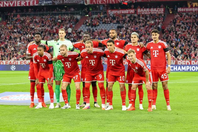 Die Startaufstellung des FC Bayern Muenchen, Startelf, Manuel Neuer (FC Bayern Muenchen, 01) Dayot Upamecano (FC Bayern Muenchen, 02), Jonathan Tah (FC Bayern Muenchen, 04), Joshua Kimmich (FC Bayern Muenchen, 06), Harry Kane (FC Bayern Muenchen, 09), Jamal Musiala (FC Bayern Muenchen, 10), Luis Diaz (FC Bayern Muenchen, 14), Michael Olise (FC Bayern Muenchen, 17), Alphonso Davies (FC Bayern Muenchen, 19), Konrad Laimer (FC Bayern Muenchen, 27), Aleksandar Pavlovic (FC Bayern Muenchen, 45),, GER, FC Bayern Muenchen vs. FK Bodo Glimt, Fussball, UEFA Champions League, Liga-Phase, 1. Spieltag, Saison 2026 2027, 10.09.2026, GER, FC Bayern Muenchen vs. FK Bodo Glimt, Fussball, UEFA Champions League, Liga-Phase, 1. Spieltag, Saison 2026 2027, 10.09.2026 Muenchen Copyright: xEibner-Pressefoto JennixMaulx EP_JML
