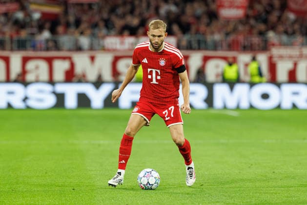 Konrad Laimer (27, FC Bayern München) beim Spiel zwischen FC Bayern München v FK Bodo Glimt, Fussball, Herren, UEFA Champions League, 2026 2027, 1.Spieltag am 10.09.2026 in München, Allianz Arena. Bayern Deutschland