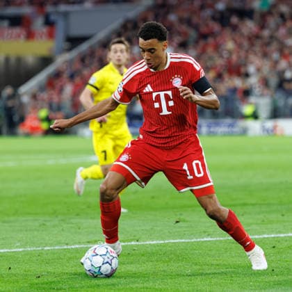Jamal Musiala (10, FC Bayern München) beim Spiel zwischen FC Bayern München v FK Bodo Glimt, Fussball, Herren, UEFA Champions League, 2026 2027, 1.Spieltag am 10.09.2026 in München, Allianz Arena. Bayern Deutschland