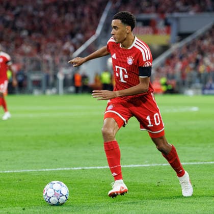 Jamal Musiala (10, FC Bayern München) beim Spiel zwischen FC Bayern München v FK Bodo Glimt, Fussball, Herren, UEFA Champions League, 2026 2027, 1.Spieltag am 10.09.2026 in München, Allianz Arena. Bayern Deutschland