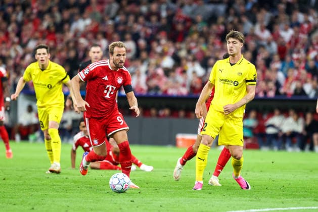 Harry Kane (FC Bayern Muenchen, 09) mit Villads Nielsen (FK Bodo Glimt, 02), GER, FC Bayern Muenchen vs. FK Bodo Glimt, Fussball, UEFA Champions League, Liga-Phase, 1. Spieltag, Saison 2026 2027, 10.09.2026, GER, FC Bayern Muenchen vs. FK Bodo Glimt, Fussball, UEFA Champions League, Liga-Phase, 1. Spieltag, Saison 2026 2027, 10.09.2026 Muenchen Copyright: xEibner-Pressefoto JennixMaulx EP_JML
