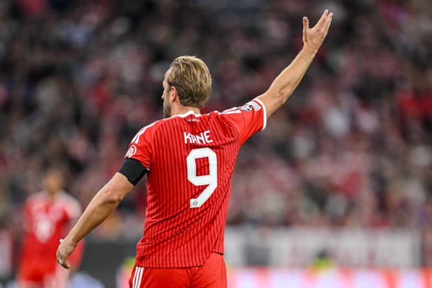 Harry Kane (FC Bayern Muenchen) gestures during the UEFA Champions League 2026 2027 match between Bayern Muenchen and Bodo Glimt at Fussball Arena Muenchen on September 10, 2026 in Munich, Germany. (Photo by Harry Langer DeFodi Images) -