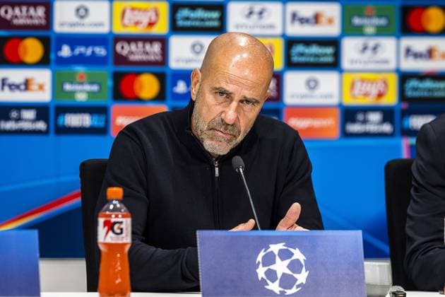 EINDHOVEN , 10-09-2026 , Philips stadium, season 2026 2027 , UEFA Champions League football , match between PSV and Shakhtar Donetsk, picture shows PSV trainer Peter Bosz press conference, PK, Pressekonferenz PSV - Shakhtar Donetsk  x206829720x Copyright: